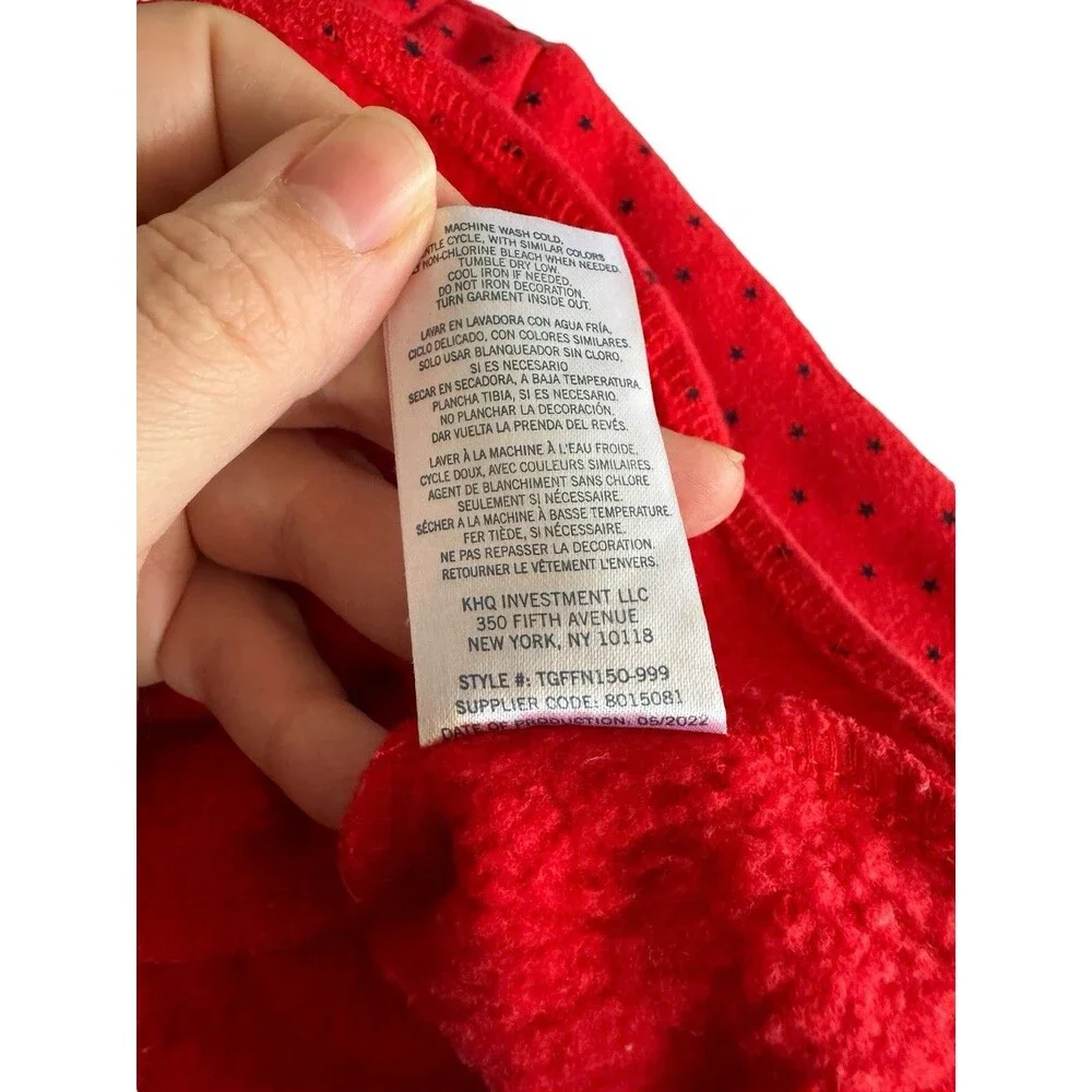 Girls Tommy Hilfiger 3-6‎ Months Red Sweater Blue Stars Baby Girls